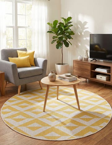 4' x 4' Easy-Clean Jill Zarin Napa Indoor / Outdoor Round Rug