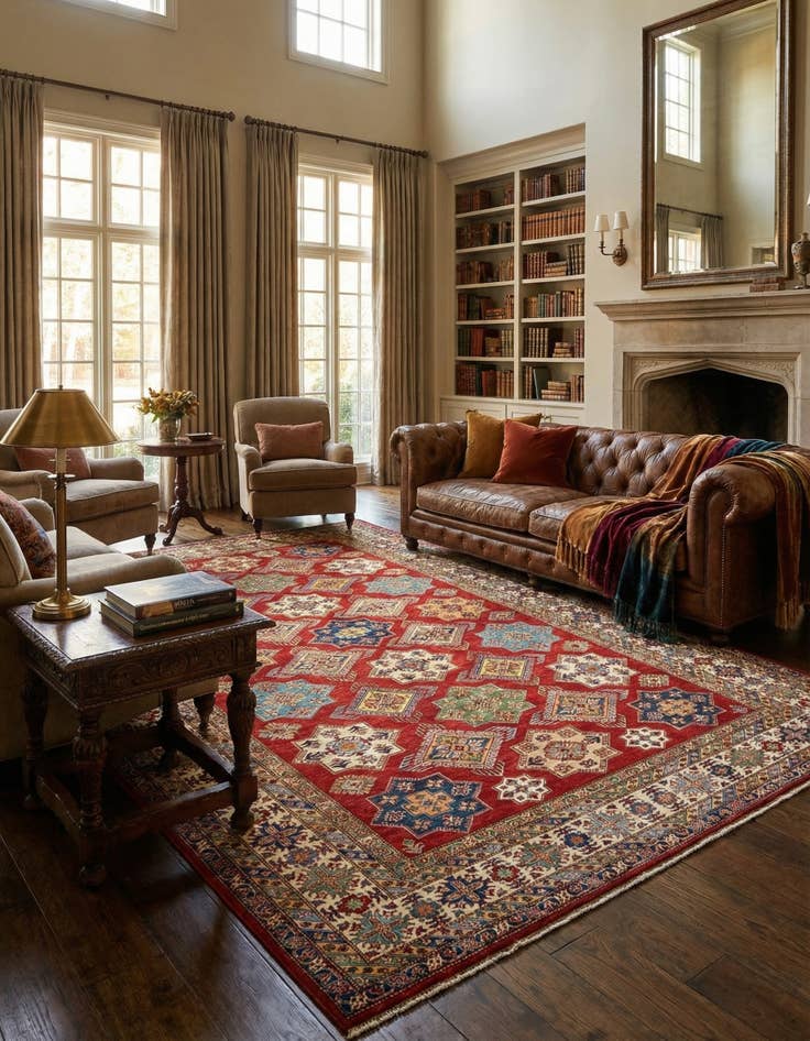 Detail image of 10' 4 x 13' 5 Kazak Wool Rug