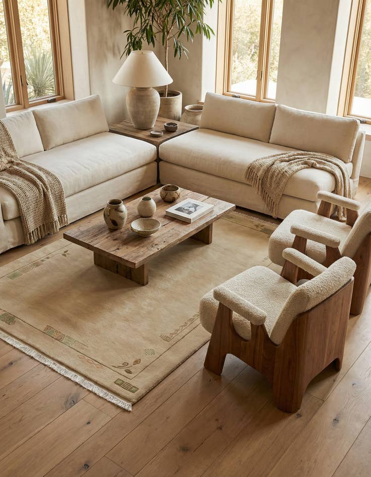 Detail image of 5' 8 x 7' 10  Hand Knotted Nepal Wool Rug