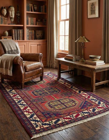 3' 9 x 6' 1 Hand Knotted Shiraz Wool Rug