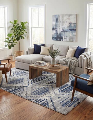 Blue Gray Tagine Rug