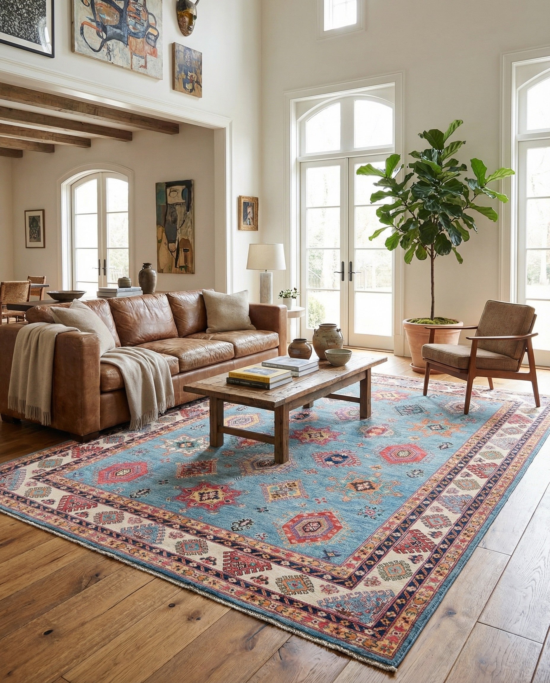 Blue 8' 3 x 11' 8 Hand Knotted Kazak Rug | Rugs.com