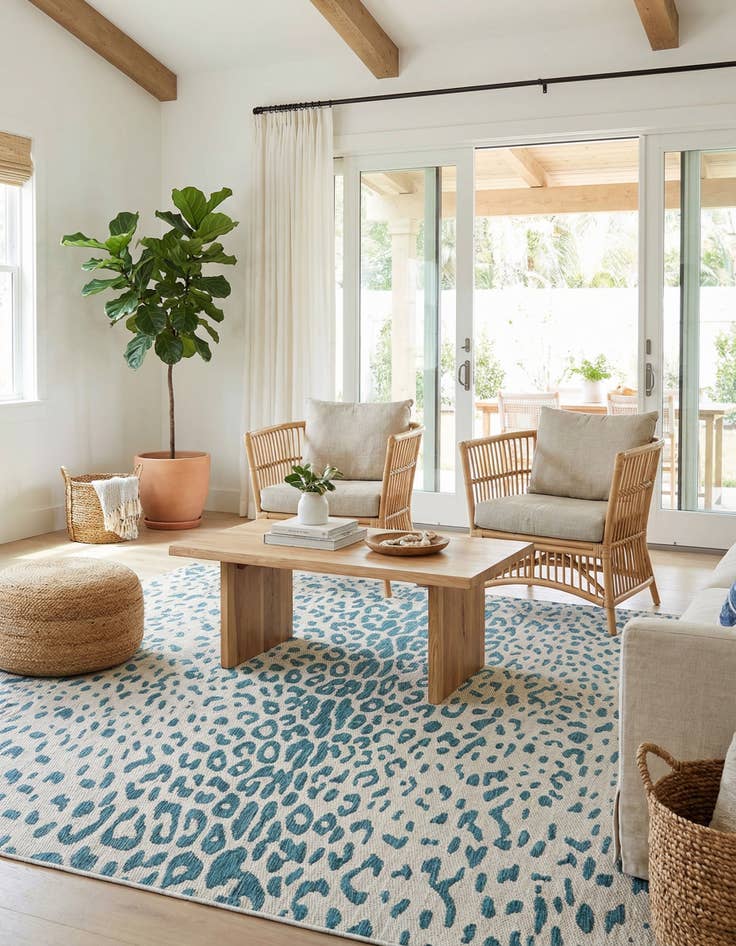 Detail image of  10' x 10'  Washable Safari Indoor / Outdoor Square Rug