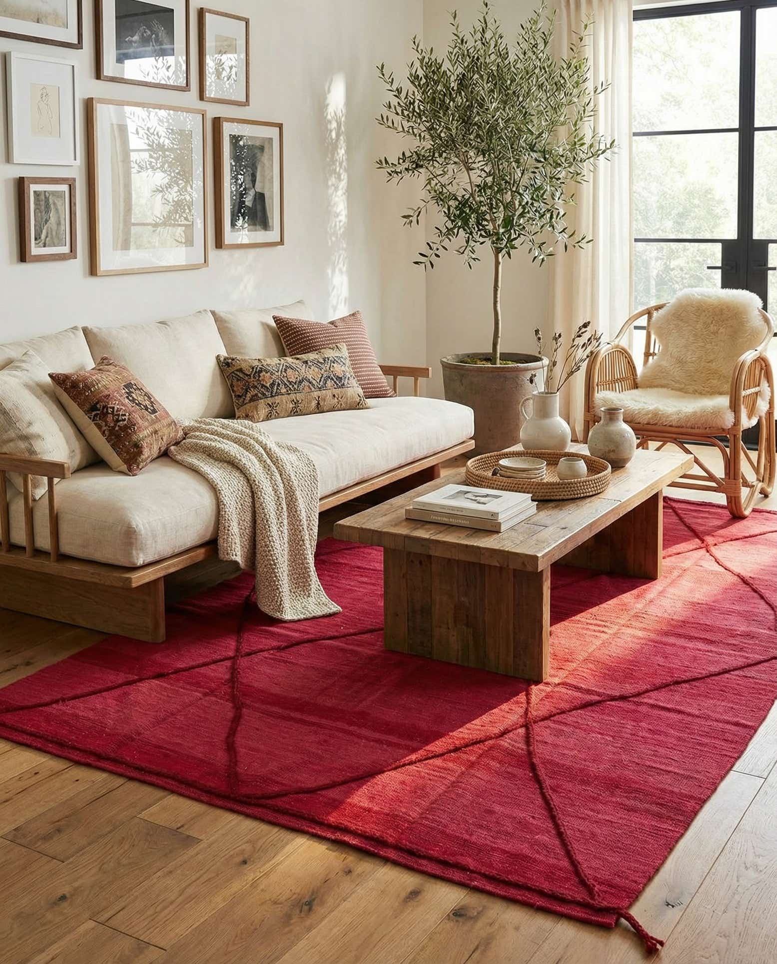 6' 9 x 9' 9 Hand Knotted Moroccan Wool Rug
