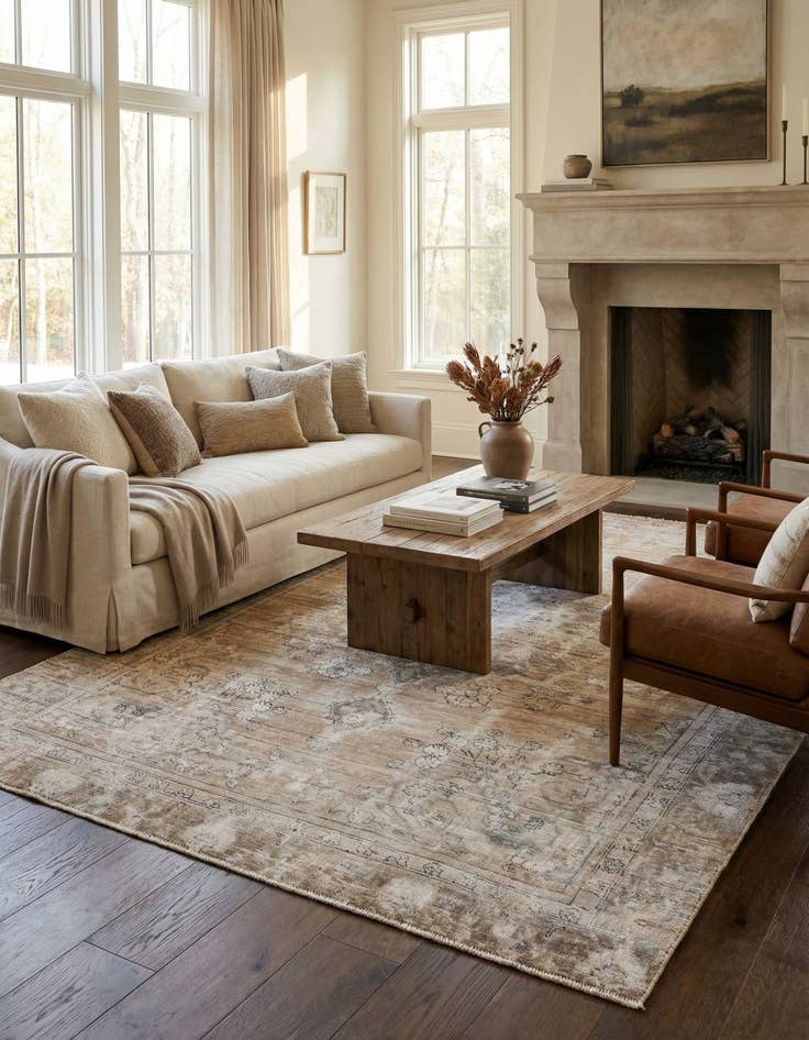 Detail image of  7' 4 x 10' 5  Hand Knotted Ultra Vintage Persian Wool Rug