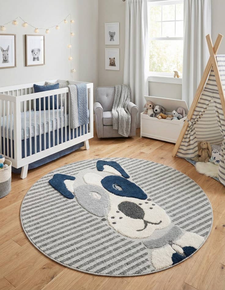 Detail image of 5' x 5' Whimsy Kids Round Rug