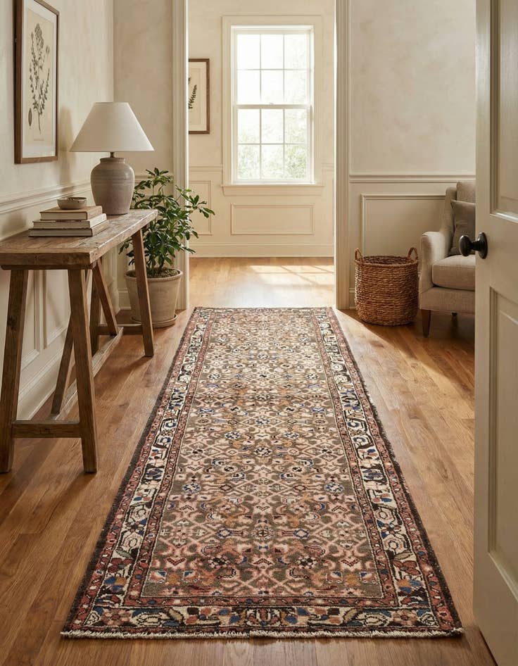 Detail image of 2' 10 x 9' 8  Hand Knotted Ultra Vintage Persian Wool Runner Rug