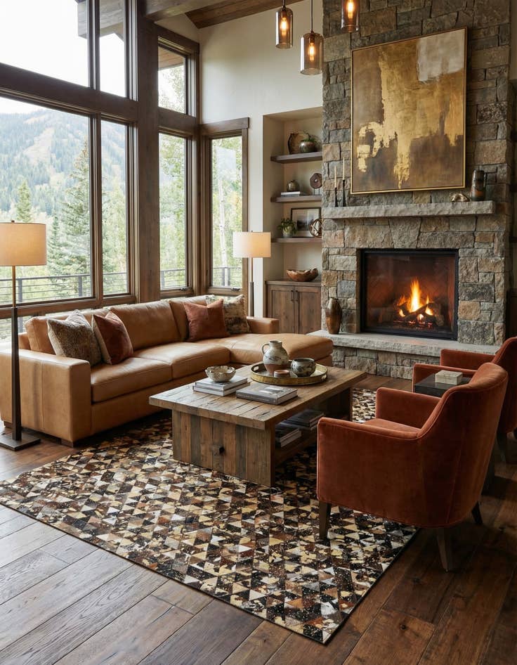 Detail image of 7' 11 x 10' Cowhide - Patchwork Rug