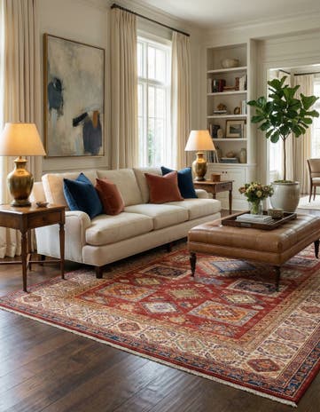 6' 6 x 9' 8 Hand Knotted Kazak Oriental Rug