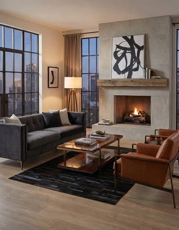 4' 11 x 7' 11 Cowhide Stocks Rug