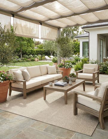 10' x 14' Easy-Clean Solid Indoor / Outdoor Rug