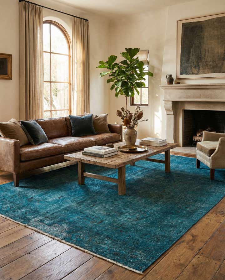 6' 9 x 9' 4 Hand Knotted Ultra Vintage Persian Wool Rug