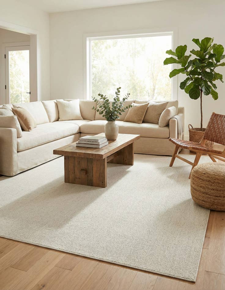 Detail image of  10' x 14' 1  Washable Solid Indoor / Outdoor Rug