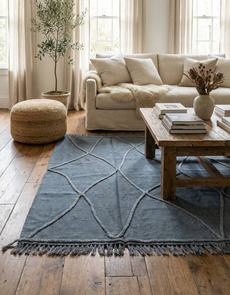 Detail image of 3' 4 x 5' Hand Woven Kilim Modern Wool Rug
