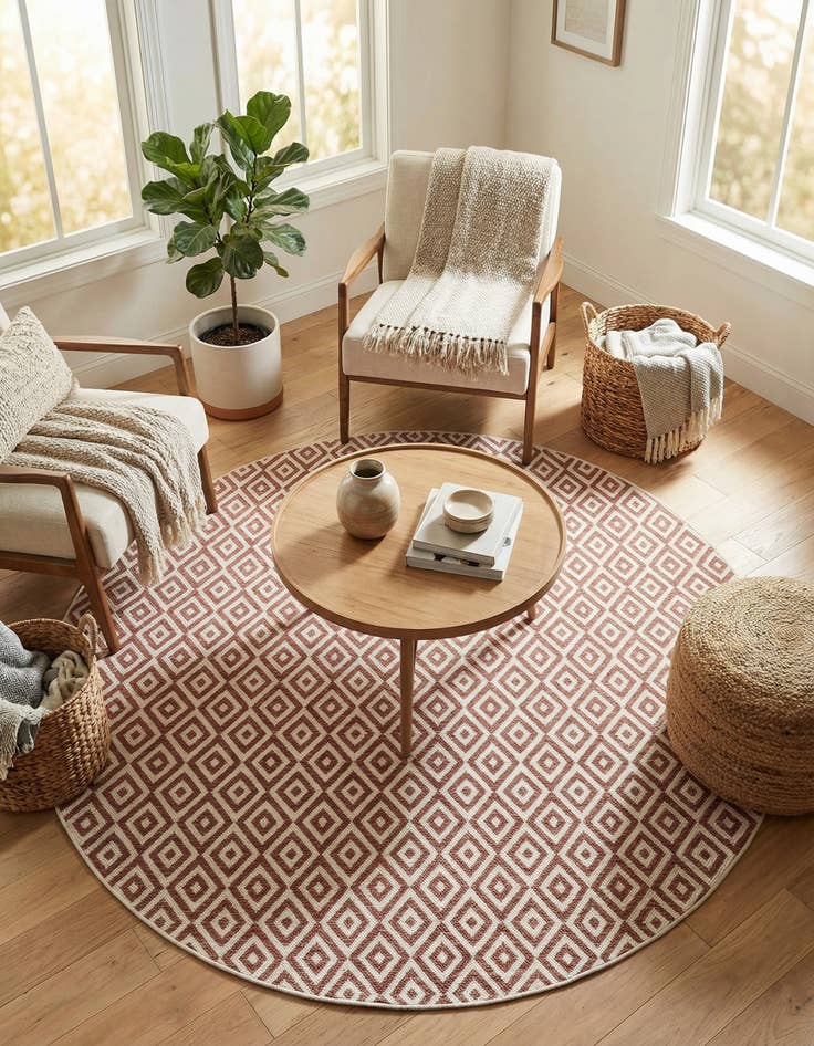 Detail image of 7' x 7' Easy-Clean Jill Zarin Indoor / Outdoor Round Rug