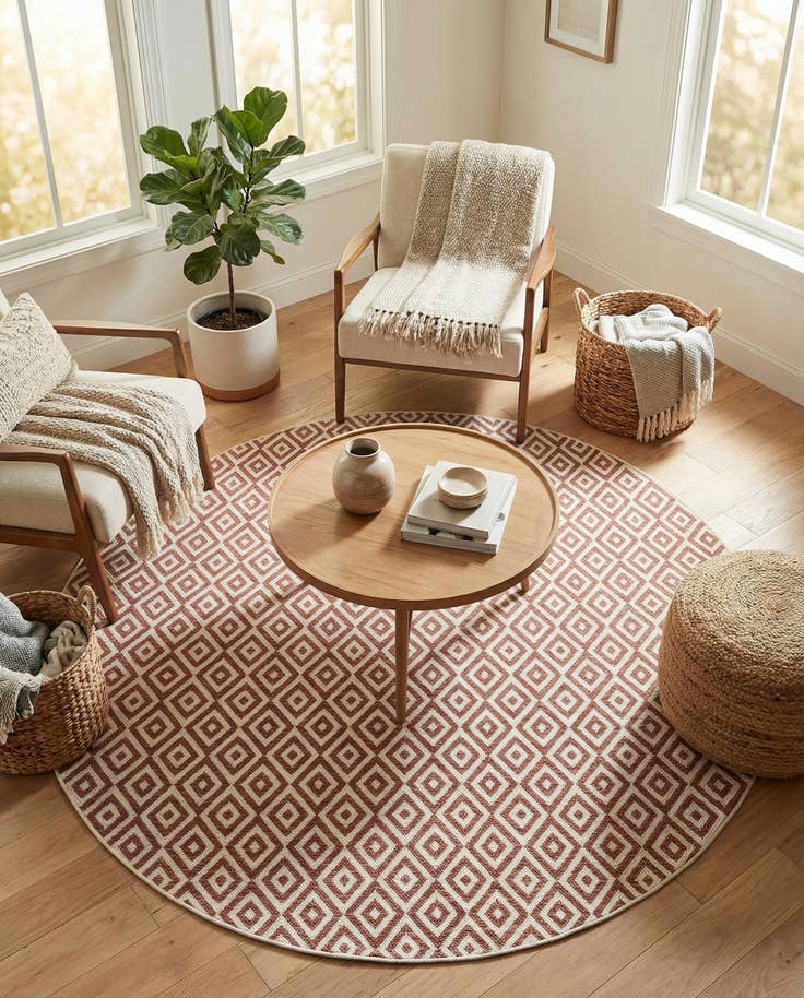 Detail image of 7' x 7' Easy-Clean Jill Zarin Indoor / Outdoor Round Rug