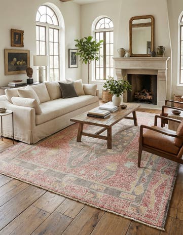 8' x 10' 3 Hand Knotted Oushak Wool Rug