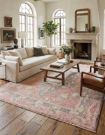 8' x 10' 3 Hand Knotted Oushak Wool Rug