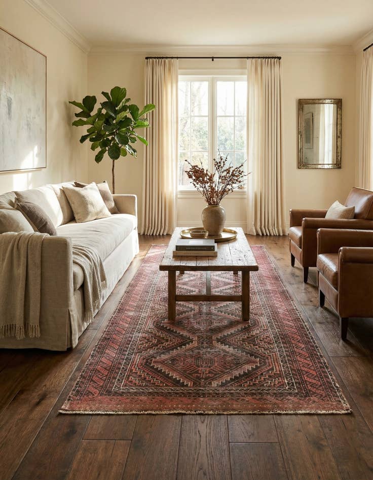 Detail image of 3' 4 x 8' 4  Hand Knotted Ultra Vintage Persian Wool Runner Rug