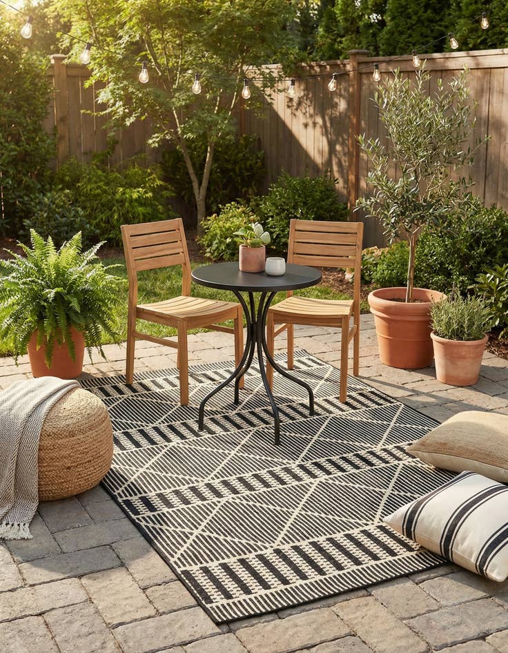 Detail image of  4' x 6'  Washable Lattice Indoor / Outdoor Rug