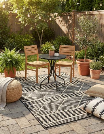 4' x 6' Easy-Clean Lattice Indoor / Outdoor Rug