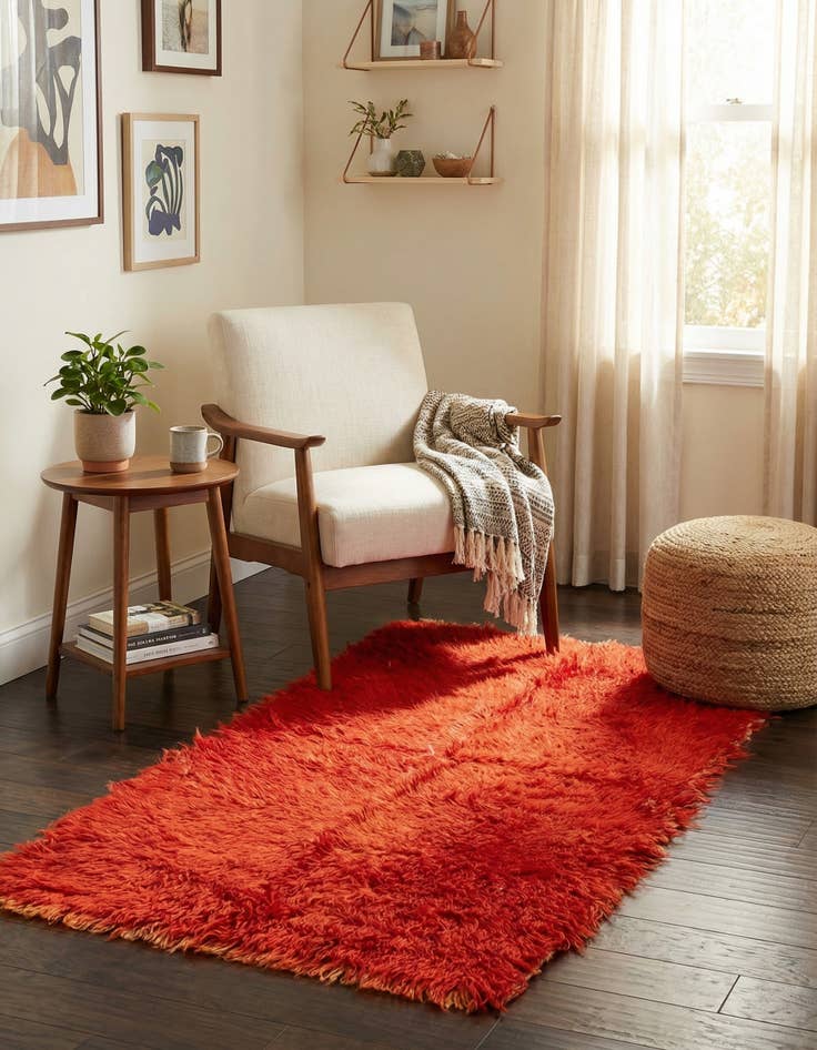 Detail image of  2' 1 x 4' 7  Hand Knotted Moroccan Wool Runner Rug