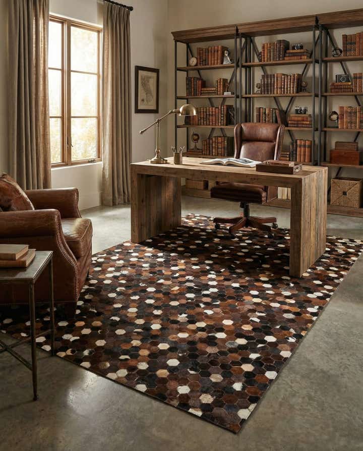 5' x 8' Cowhide Leather Rug