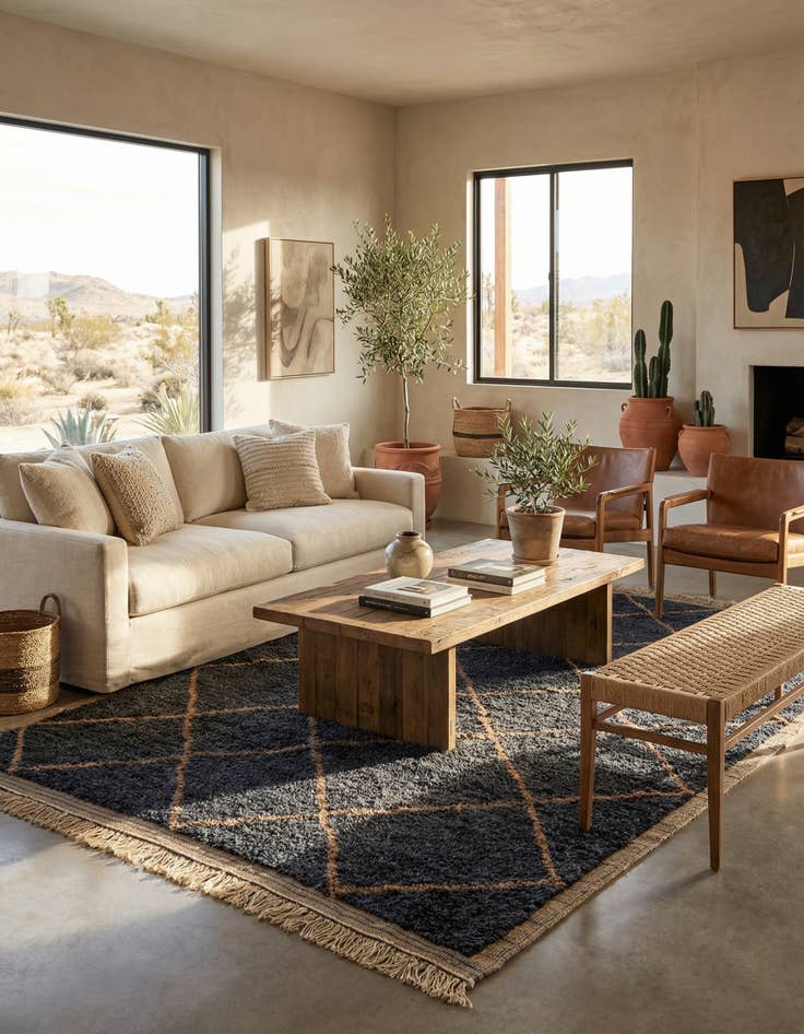 Detail image of 6' 2 x 9' 1  Hand Knotted Moroccan Wool Rug