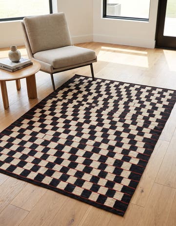 4' 2 x 5' 9 Hand Woven Kilim Modern Wool Rug