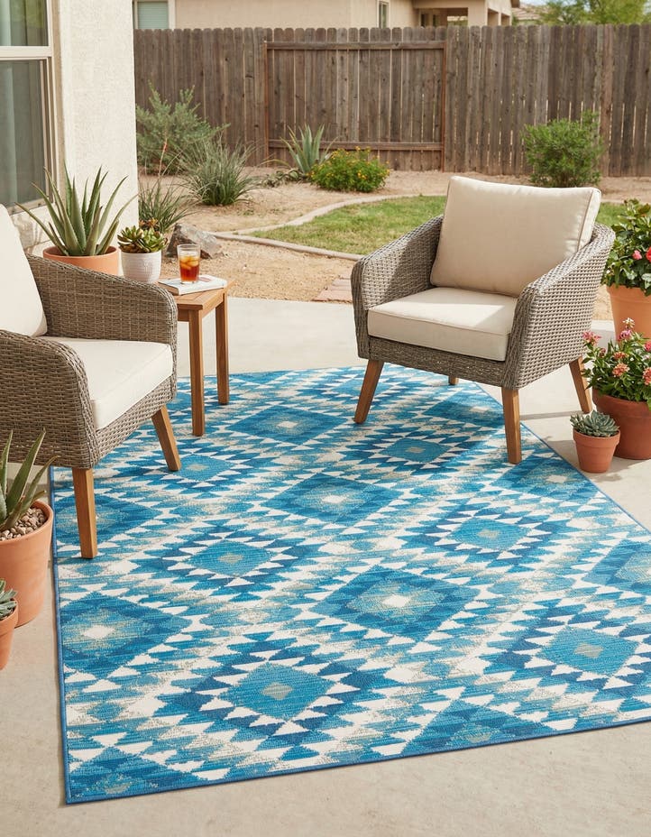4' x 6' Easy-Clean Southwestern Indoor / O...