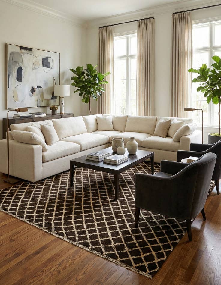 Detail image of 5' 8 x 7' 8  Hand Knotted Darya Wool Rug