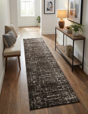 Charcoal Valencia Runner Rug
