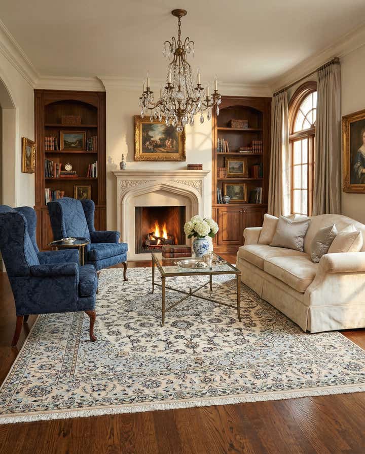 5' 3 x 8' 2 Hand Knotted Nain Rug