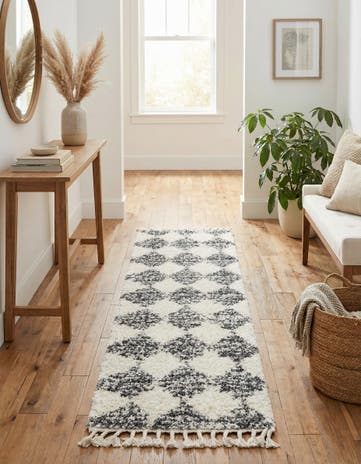 White Serenity Shag Runner Rug