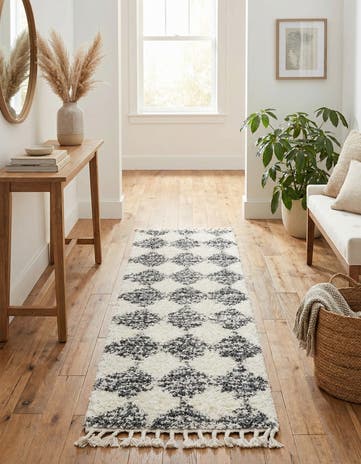 White Serenity Shag Runner Rug