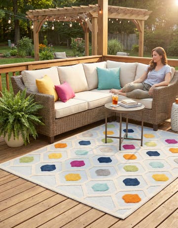 Gray Easy-Clean Aruba Indoor / Outdoor Rug