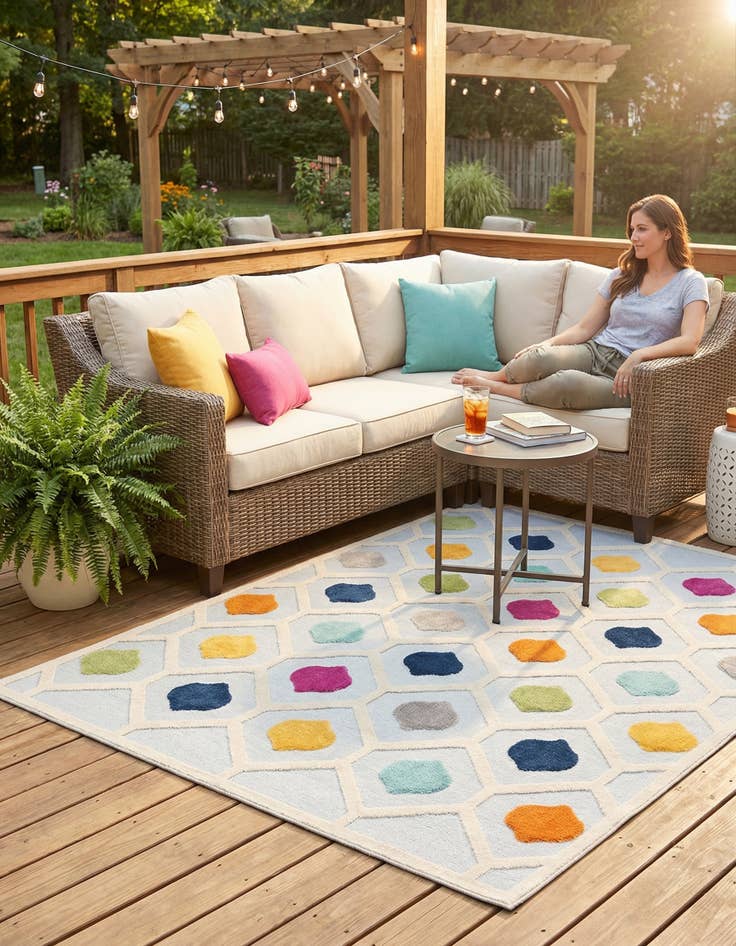 Detail image of 7' x 10'  Washable Aruba Indoor / Outdoor Rug