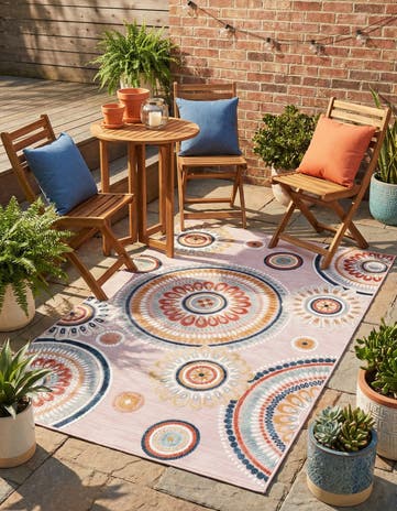 5' 2 x 8' Easy-Clean Botanical Indoor / Outdoor Rug