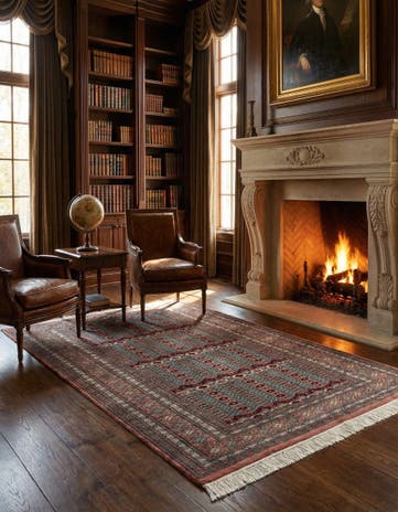 4' 2 x 6' 3 Hand Knotted Bokhara Oriental Wool Rug