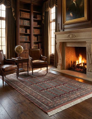 4' 2 x 6' 3 Hand Knotted Bokhara Oriental Wool Rug