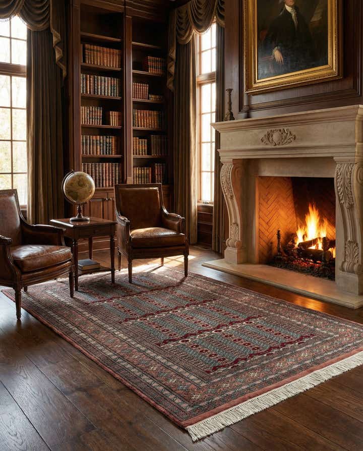 4' 2 x 6' 3 Hand Knotted Bokhara Oriental Wool Rug