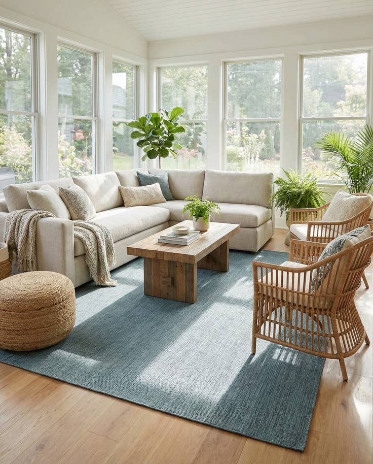 Detail image of 10' x 14' 1 Easy-Clean Solid Indoor / Outdoor Rug