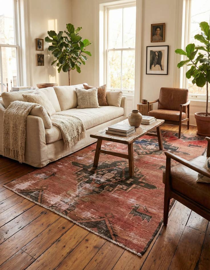 Detail image of 3' 6 x 8' 5  Hand Knotted Ultra Vintage Persian Wool Runner Rug