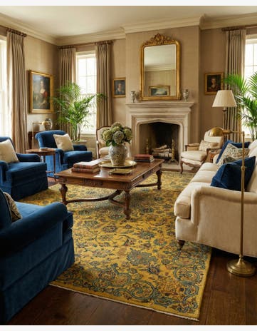 8' 4 x 13' Hand Knotted Kashan Persian Wool Rug