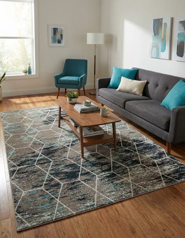 7' 10 x 11' Lattice Frieze Rug