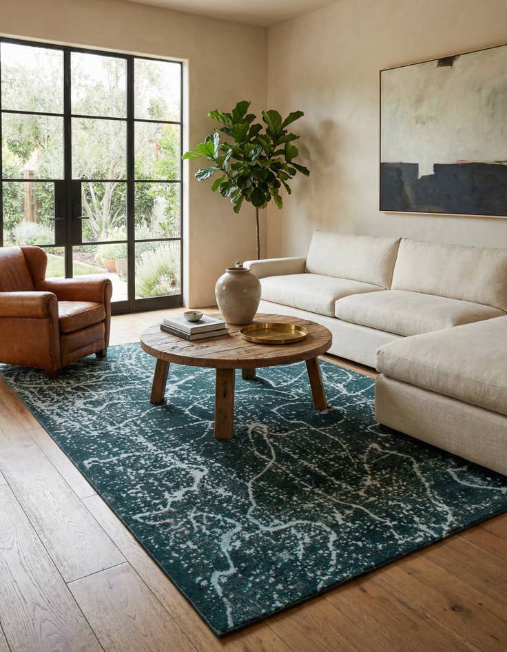 Detail image of 6' x 9' 6  Hand Knotted Ultra Vintage Persian Wool Rug