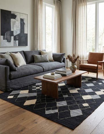 5' 1 x 6' 5 Hand Woven Kilim Modern Wool Rug