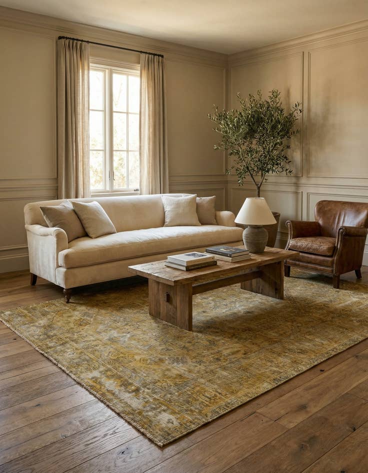 Detail image of 6' 3 x 8' 2  Hand Knotted Ultra Vintage Persian Wool Rug