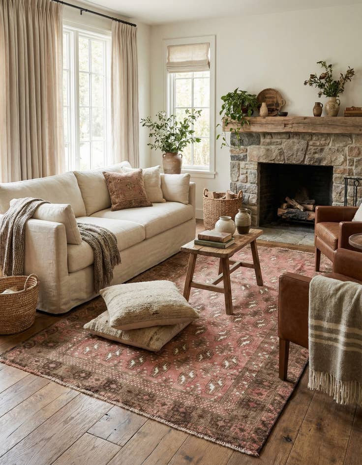 Detail image of 3' 4 x 6' 2  Hand Knotted Ultra Vintage Persian Wool Rug