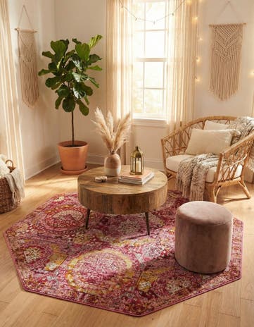 Pink Santiago Octagon Rug
